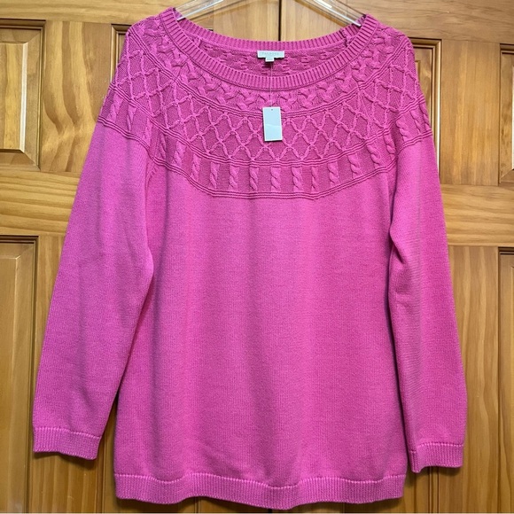 Talbots Plus Pink Sweater Size X NWT - Picture 1 of 8